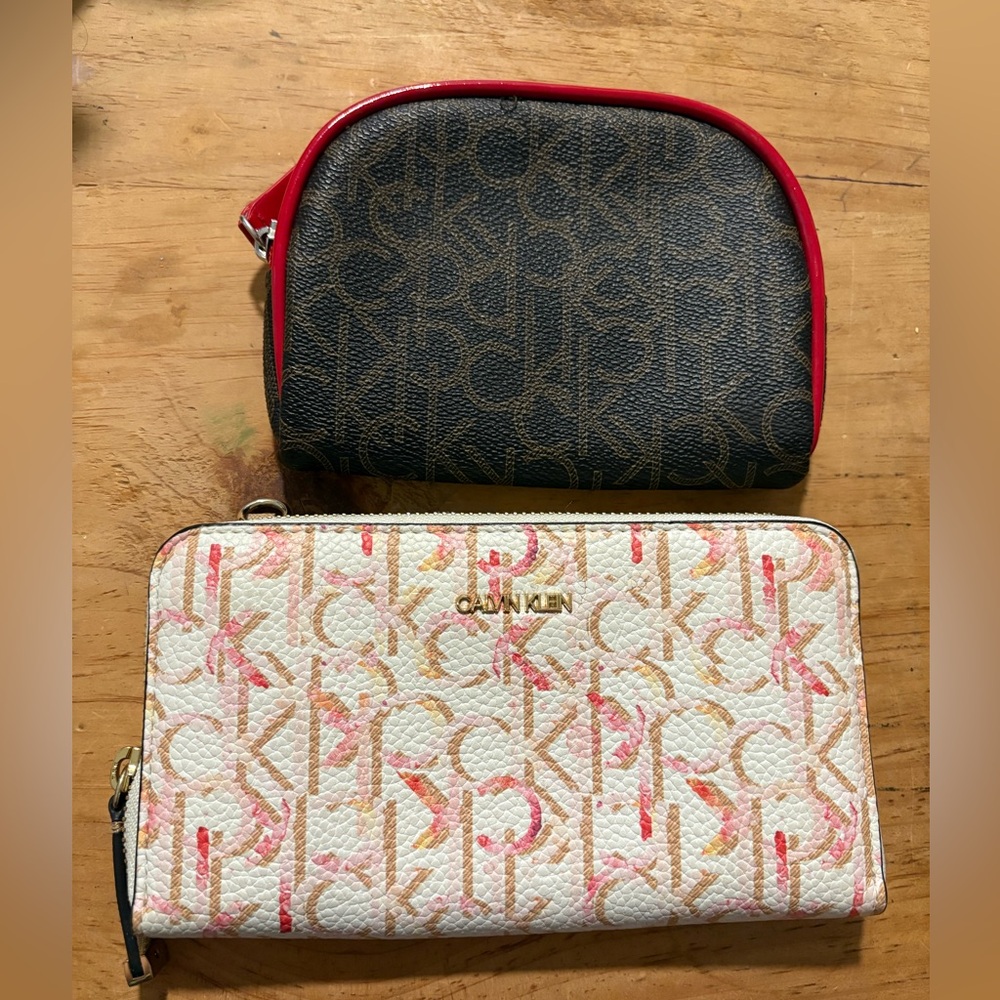 NWOT Calvin Klein Logo Wallet and Pouch Bundle